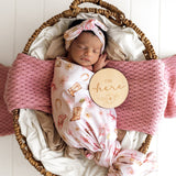Boots & Bows Organic Jersey Wrap & Topknot Set