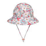 Girls Ponytail Swim Bucket Beach Hat- Hibiscus SS25