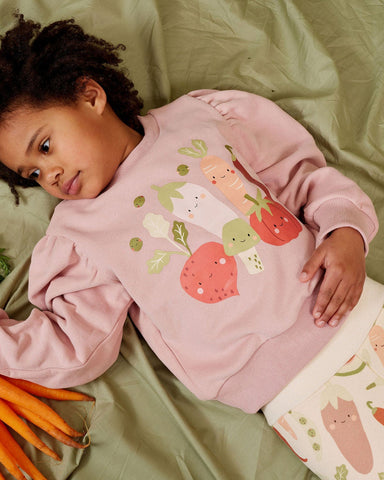 Veggie Crew Placement Puff Sweater AW25