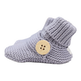 Cotton Knit Button Bootie with gift box dusty blue AW25