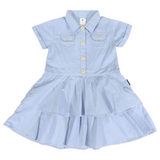 Chambray Tiered Swing Dress Light SS25