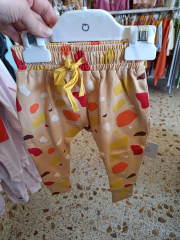 Peach Terrazzo Slim Fut Harem Pant- peach AW22