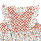 Floral Smocked Sunsuit Red Floral SS25
