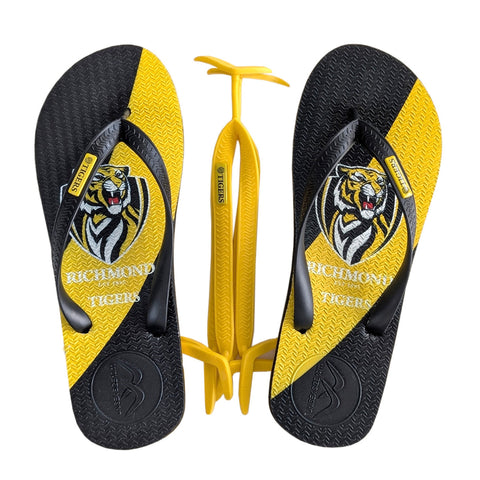 AFL - Richmond Tigers Regular Thongs + Additional Straps