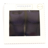 Cotton Knit Button Bootie with gift box navy AW25