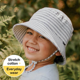 Boys Classic Bucket Sun Hat- Grey Stripe SS25
