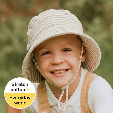 Kids Classic Bucket Sun Hat- Natural Stripe SS25