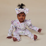 Gracie Organic Snugglesuit Convertible Romper with Frill