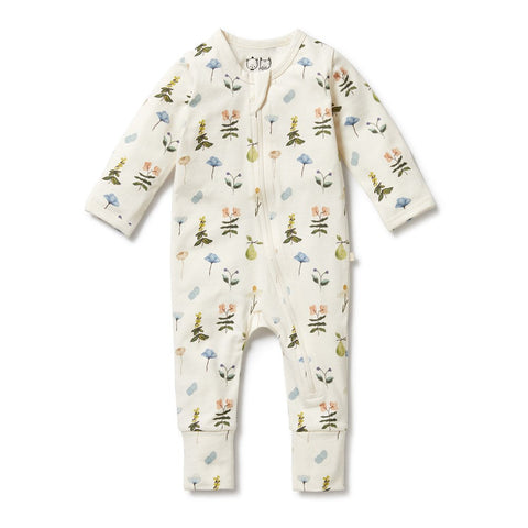 Petit Garden Organic Zipsuit  with Feet AW24
