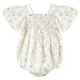 Lily Puff Sleeve Romper - Ecru Floral SS25