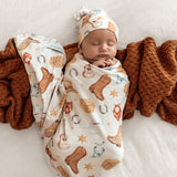 Cowboys Organic Jersey Wrap & Beanie Set