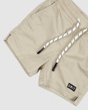 Stone elastic waistband kids shorts- cement SS25