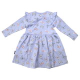 Butterfly Print Long Sleeve Dress Blue Herron AW24