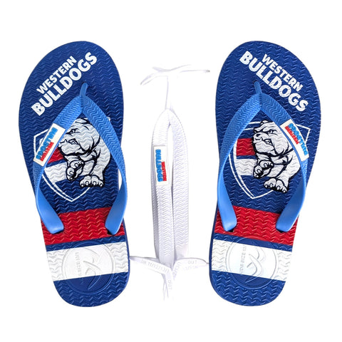 AFL - Western Bulldogs KIDS Thongs + Additional Straps