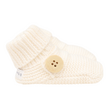 Cotton Knit Button Bootie with gift box white AW25