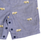 Embroidered Truck Chambray Overall Dark SS25