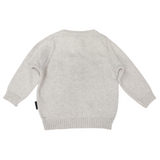Trucks and Diggers Embroidered Knit Sweater- grey SS24