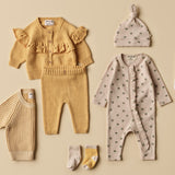 Emily Floral Organic Waffle Ruffle Zipsuit AW24