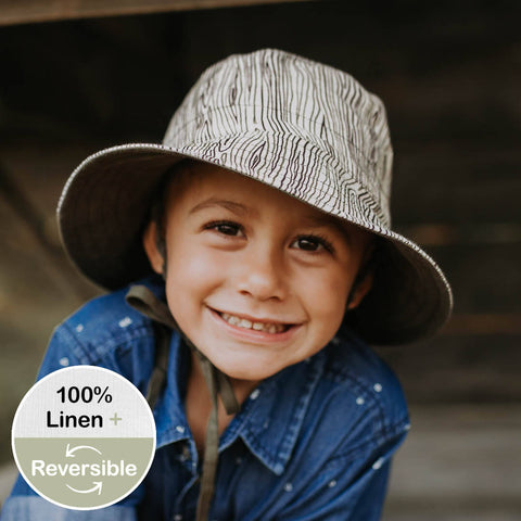 Heritage Explorer Boys Kids Reversible Sun Hat- Bark/ Olive
