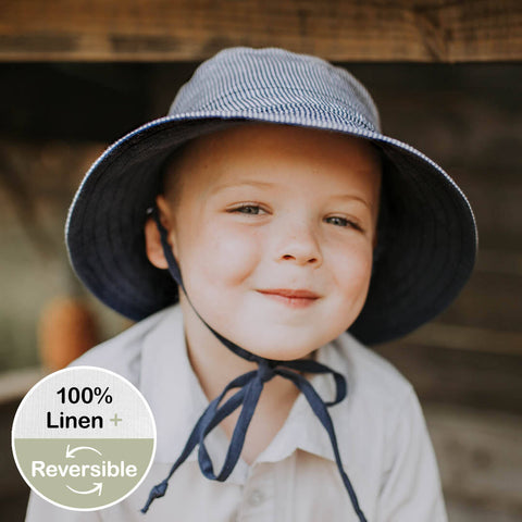 Heritage Explorer Boys Kids Reversible Sun Hat- Charlie/ Indigo
