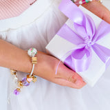 Petite Fleur Violets Charm Bracelet
