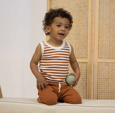 Biscuit Stripe Organic Singlet SS22