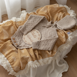 Rainbow Swaddle with Natural Fringe