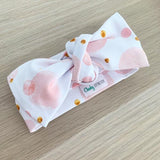 Blush Bubbles Print Bow Knot Headband