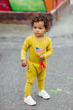 Supercat Long Sleeve Bodysuit- Mustard