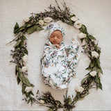 Eucalyptus Baby Jersey Wrap & Beanie Set