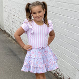 S/S Double Frill Stripe Leopard SS21