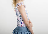 Powder Blue Luxe Frill Leotard