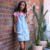 Mallory Pinafore- bleach wash
