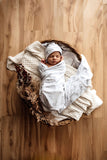 Silver Gum | Baby Jersey Wrap & Beanie Set