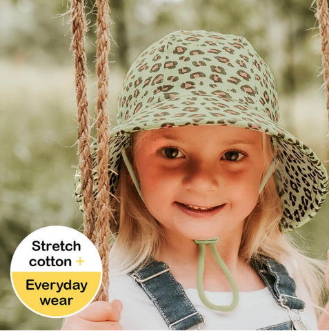 Girls Ponytail Bucket Hat Leopard Print SS21