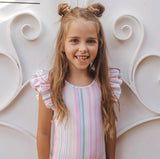 Sorbet Stripe Double Frill Leotard