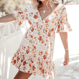 Petal Empire Waist Ruffle Womens Dress SS21