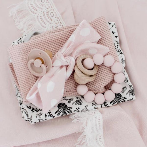 BLUSH CONFETTI TOP KNOT HEADBAND