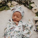 Eucalyptus Baby Jersey Wrap & Beanie Set