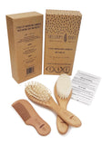 Shellamy Baby 3 piece Wooden Baby Hairbrush & Comb Set
