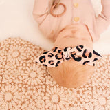Blush Leopard Print Top Knot Headband
