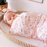 BLUSH BUBBLES PRINT TOP KNOT HEADBAND