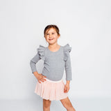 Grey LS Double Frill Leopard AW21
