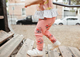 Wildflowers Rib Leggings- Peachy