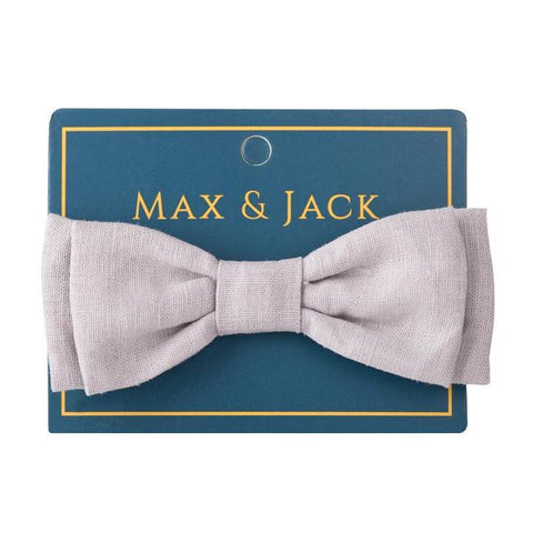 Toby Linen Bow Tie-grey one size