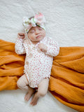 White Rose Floral Bow Knot Headband