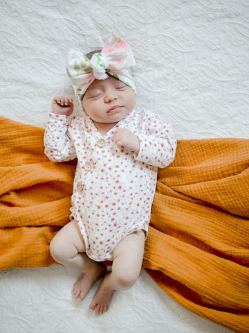 White Rose Floral Bow Knot Headband