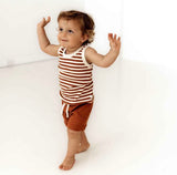 Biscuit Stripe Organic Singlet SS22