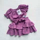 Mulberry Guaze Cropped Shirred Top SS21