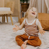 Biscuit Stripe Organic Singlet SS22